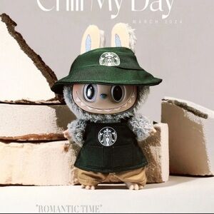 Labubu Clothes *Clothes Only* Labubu green Coffee Barista Outfit starbucks